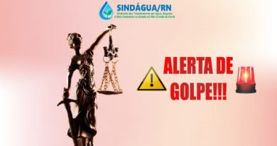 Alerta de golpe usando nome da assessoria jurídica do Sindágua/RN