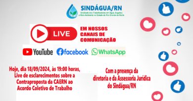 Live de esclarecimentos sobre a Contraproposta da CAERN ao Acordo Coletivo de Trabalho