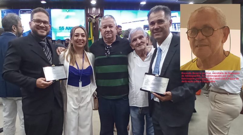 Diretor do Sindágua/RN é homenageado na solenidade dos 55 anos da CAERN